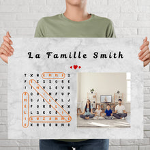 Charger l'image dans la galerie, Mots mêlés Noms Toile personnalisé, Saint-Valentin Cadeaux pour couple, Épouse et mari, télécharger une photo de famille