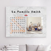 Charger l'image dans la galerie, Mots mêlés Noms Toile personnalisé, Saint-Valentin Cadeaux pour couple, Épouse et mari, télécharger une photo de famille