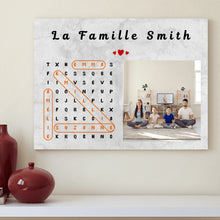 Charger l'image dans la galerie, Mots mêlés Noms Toile personnalisé, Saint-Valentin Cadeaux pour couple, Épouse et mari, télécharger une photo de famille