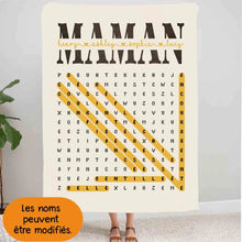 Charger l'image dans la galerie, Mots mêlés Plaid personnalisée, Couverture cadeau pour maman, fête des mères, anniversaire, pourquoi nous t'aimons