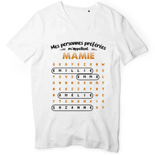 Charger l'image dans la galerie, Mots mêlés T-shirt personnalisé noms, Tasse cadeau grand-père grand-mère, Mes personnes préférées m'appellent