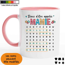Charger l'image dans la galerie, Mots mêlés Mug personnalisé noms, Tasse cadeau grand-mère Maman mamie, Bénie d'être appelée