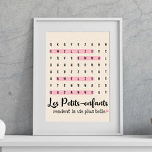 Charger l'image dans la galerie, Mots mêlés Poster personnalisée, Toile cadeau pour mamie, papi, Les Petits-enfants rendent la vie plus belle