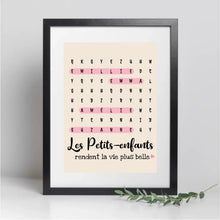 Charger l'image dans la galerie, Mots mêlés Poster personnalisée, Toile cadeau pour mamie, papi, Les Petits-enfants rendent la vie plus belle