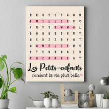 Charger l'image dans la galerie, Mots mêlés Poster personnalisée, Toile cadeau pour mamie, papi, Les Petits-enfants rendent la vie plus belle
