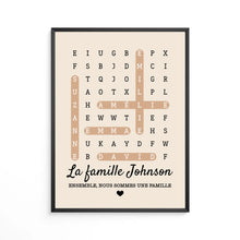 Charger l'image dans la galerie, Mots mêlés Poster personnalisée, Toile cadeau pour Famille, chien, chat, Ensemble, nous formons une famille