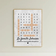 Charger l'image dans la galerie, Mots mêlés Impression sur table personnalisée, TableTop Print cadeau pour Famille, chien, chat, Ensemble, nous formons une famille