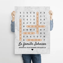 Charger l'image dans la galerie, Mots mêlés Impression sur table personnalisée, TableTop Print cadeau pour Famille, chien, chat, Ensemble, nous formons une famille