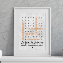 Charger l'image dans la galerie, Mots mêlés Impression sur table personnalisée, TableTop Print cadeau pour Famille, chien, chat, Ensemble, nous formons une famille