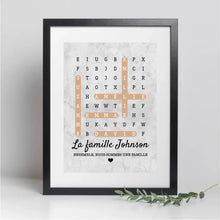 Charger l'image dans la galerie, Mots mêlés Impression sur table personnalisée, TableTop Print cadeau pour Famille, chien, chat, Ensemble, nous formons une famille