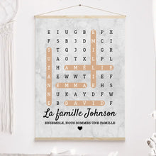 Charger l'image dans la galerie, Mots mêlés Impression sur table personnalisée, TableTop Print cadeau pour Famille, chien, chat, Ensemble, nous formons une famille
