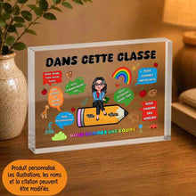 Charger l'image dans la galerie, Enseignante Bloc Acrylique personnalisée, Cadeaux pour la fête des enseignants, Dans cette classe nous sommes une équipe
