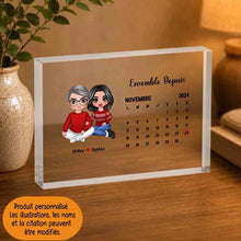 Charger l'image dans la galerie, Noël Cadeaux significatifs pour mari et femme, Calendrier Bloc Acrylique personnalisée pour les couples année ensemble