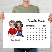 Charger l'image dans la galerie, Noël Cadeaux significatifs pour mari et femme, Calendrier Bloc Acrylique personnalisée pour les couples année ensemble