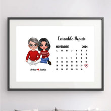 Charger l'image dans la galerie, Noël Cadeaux significatifs pour mari et femme, Calendrier Bloc Acrylique personnalisée pour les couples année ensemble