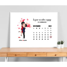 Charger l'image dans la galerie, Calendrier Bloc acrylique personnalisée pour couple, poupée couple baisers, pour les couples année ensemble