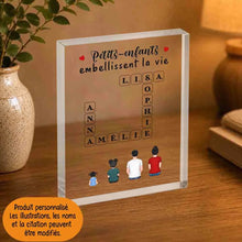 Charger l'image dans la galerie, Mots croisé Bloc Acrylique personnalisée, cadeau pour Famille, Grand-mère, grand-père, Petits-enfants embellissent la vie