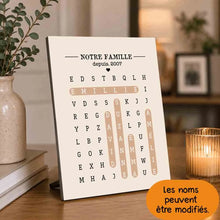 Charger l'image dans la galerie, Mots mêlés Impression sur table personnalisée, TableTop Print cadeau pour Famille, Notre Famille