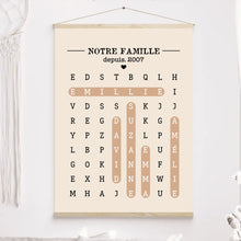 Charger l'image dans la galerie, Mots mêlés Impression sur table personnalisée, TableTop Print cadeau pour Famille, Notre Famille