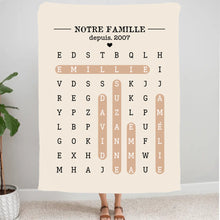 Charger l'image dans la galerie, Mots mêlés Impression sur table personnalisée, TableTop Print cadeau pour Famille, Notre Famille