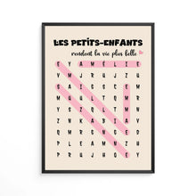 Charger l'image dans la galerie, Mots mêlés Plaid personnalisée, couverture cadeau pour mamie, papi, Les Petits-enfants rendent la vie plus belle