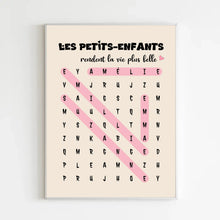 Charger l'image dans la galerie, Mots mêlés Plaid personnalisée, couverture cadeau pour mamie, papi, Les Petits-enfants rendent la vie plus belle
