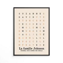 Charger l'image dans la galerie, Mots mêlés Passe partout personnalisée, cadeau pour Famille, Ensemble nous formons une famille