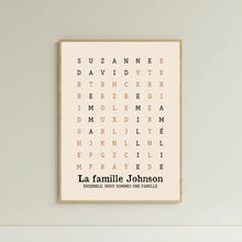 Charger l'image dans la galerie, Mots mêlés Passe partout personnalisée, cadeau pour Famille, Ensemble nous formons une famille