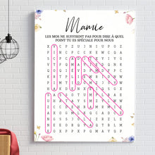 Charger l'image dans la galerie, Mots mêlés personnalisés plaid noms, couverture cadeau pour mamie, maman, Les mots ne suffisent pas pour dire à quel point tu es spéciale