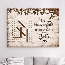 Charger l'image dans la galerie, Mots mêlés personnalisés enfants noms, Poster cadeaux pour mamie, maman, papa, papi, Petits-enfants rendent la vie plus belle