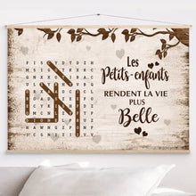 Charger l'image dans la galerie, Mots mêlés personnalisés enfants noms, Poster cadeaux pour mamie, maman, papa, papi, Petits-enfants rendent la vie plus belle