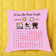 Charger l'image dans la galerie, Jusqu'à 6 chiens, Coussin mots mêlés personnalisés noms, Oreiller Cadeau pour maman chien, femme simple