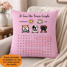 Charger l'image dans la galerie, Jusqu'à 6 chiens, Coussin mots mêlés personnalisés noms, Oreiller Cadeau pour maman chien, femme simple