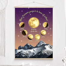Charger l'image dans la galerie, Phase de lune personnalisés noms, Bloc Acrylique cadeau pour papa, papi, maman, mamie, Nous t’aimons jusqu’à la lune et retour