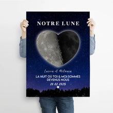 Charger l'image dans la galerie, Phase de lune personnalisés, Bloc Acrylique cadeaux pour couple, Saint-Valentin, La nuit où toi et moi sommes devenus nous
