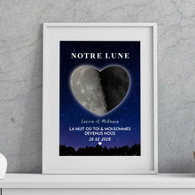 Charger l'image dans la galerie, Phase de lune personnalisés, Bloc Acrylique cadeaux pour couple, Saint-Valentin, La nuit où toi et moi sommes devenus nous