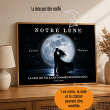 Charger l'image dans la galerie, Phase de lune personnalisés, Poster cadeaux pour couple, Saint-Valentin, La nuit où toi et moi sommes devenus nous