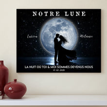 Charger l'image dans la galerie, Phase de lune personnalisés, Poster cadeaux pour couple, Saint-Valentin, La nuit où toi et moi sommes devenus nous