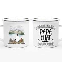 Charger l'image dans la galerie, Jusqu'à 6 chats, Mug Mots croisés personnalisés avec prénoms, tasse cadeau pour papa chat, Fête des Pères