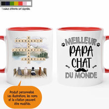 Charger l'image dans la galerie, Jusqu'à 6 chats, Mug Mots croisés personnalisés avec prénoms, tasse cadeau pour papa chat, Fête des Pères