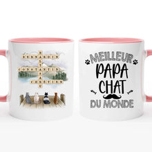 Charger l'image dans la galerie, Jusqu'à 6 chats, Mug Mots croisés personnalisés avec prénoms, tasse cadeau pour papa chat, Fête des Pères