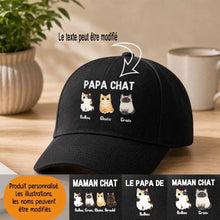 Charger l'image dans la galerie, Jusqu'à 6 chats, Casquette personnalisée papa, maman de chats, casquette homme, femme, cadeau de fête des pères, fête des mères