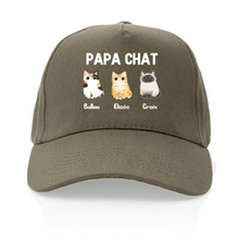 Charger l'image dans la galerie, Jusqu'à 6 chats, Casquette personnalisée papa, maman de chats, casquette homme, femme, cadeau de fête des pères, fête des mères