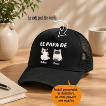 Charger l'image dans la galerie, Jusqu'à 4 chats, Casquette camionneur personnalisée papa, maman de chats, casquette homme, femme, cadeau de fête des pères, fête des mères