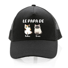 Charger l'image dans la galerie, Jusqu'à 4 chats, Casquette camionneur personnalisée papa, maman de chats, casquette homme, femme, cadeau de fête des pères, fête des mères
