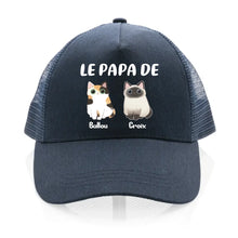 Charger l'image dans la galerie, Jusqu'à 4 chats, Casquette camionneur personnalisée papa, maman de chats, casquette homme, femme, cadeau de fête des pères, fête des mères