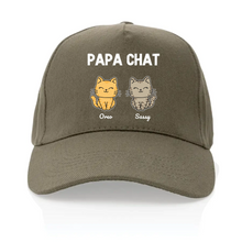 Charger l'image dans la galerie, Jusqu'à 4 chats, Casquette personnalisée papa, maman de chat, cadeau pour homme, femme, de fête des pères, fête des mères