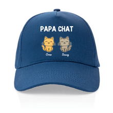 Charger l'image dans la galerie, Jusqu'à 4 chats, Casquette personnalisée papa, maman de chat, cadeau pour homme, femme, de fête des pères, fête des mères