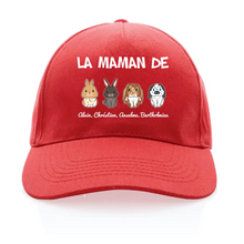 Charger l'image dans la galerie, Jusqu'à 4 lapins, Casquette personnalisée papa, maman de lapin, cadeau pour de fête des pères, fête des mères, la maman de