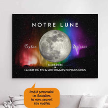 Charger l'image dans la galerie, Phase de lune personnalisés, Métal cadeaux pour LGBTQ couple, Saint-Valentin, La nuit où toi et moi sommes devenus nous